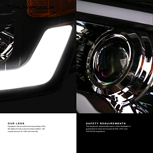Black Projector Headlights with LED Bar O411238
