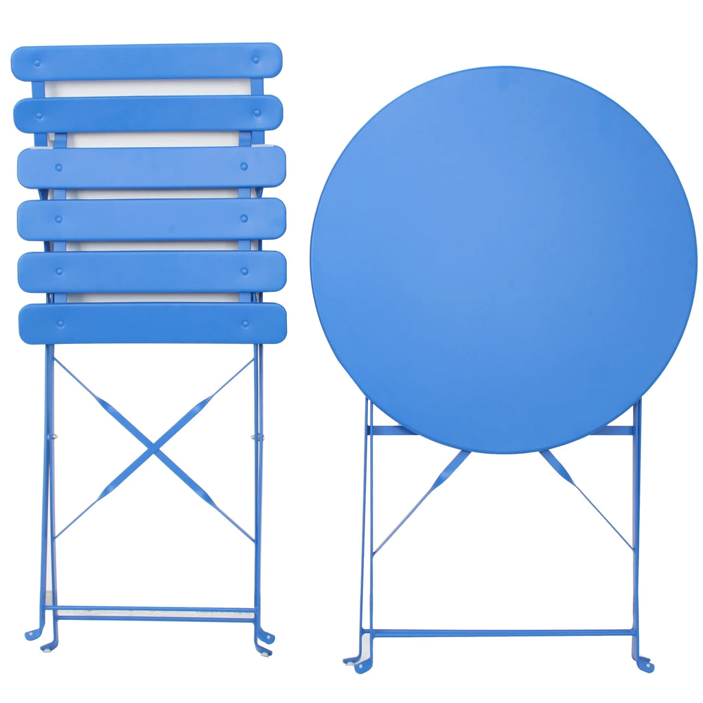 3 Piece Foldable Bistro Furniture Set Steel Frame G77263