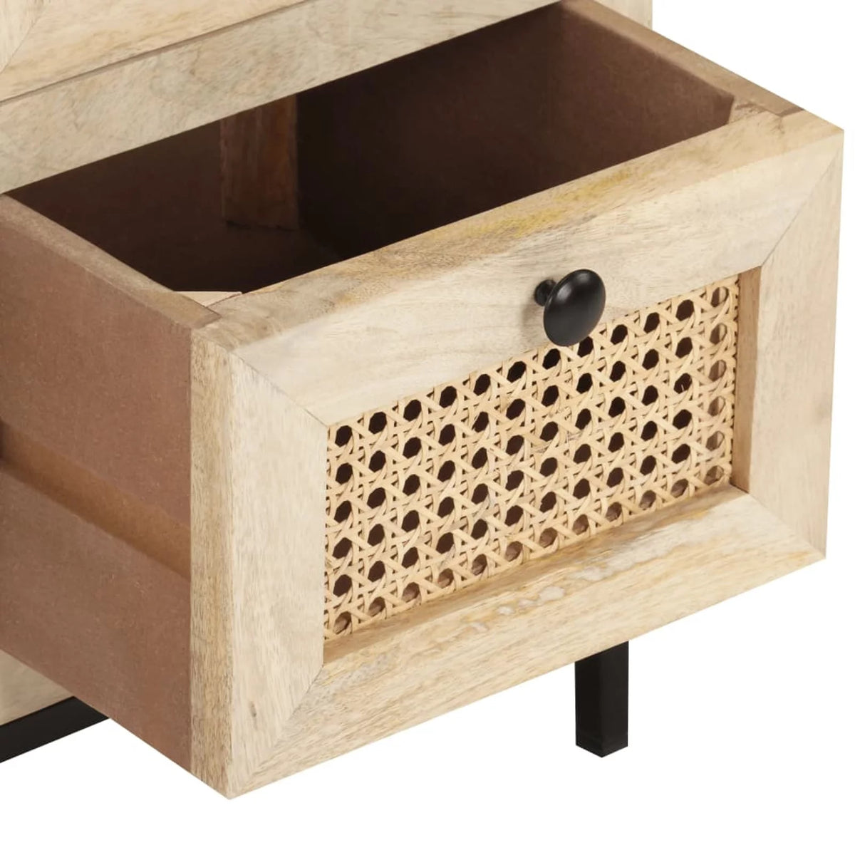 Solid Mango Wood and Natural Cane Sideboard L97305