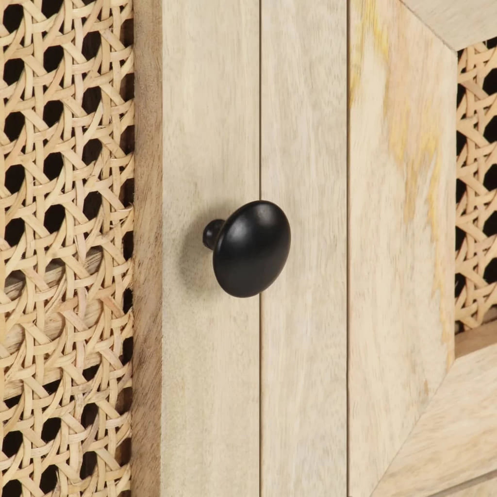 Solid Mango Wood and Natural Cane Sideboard L97305