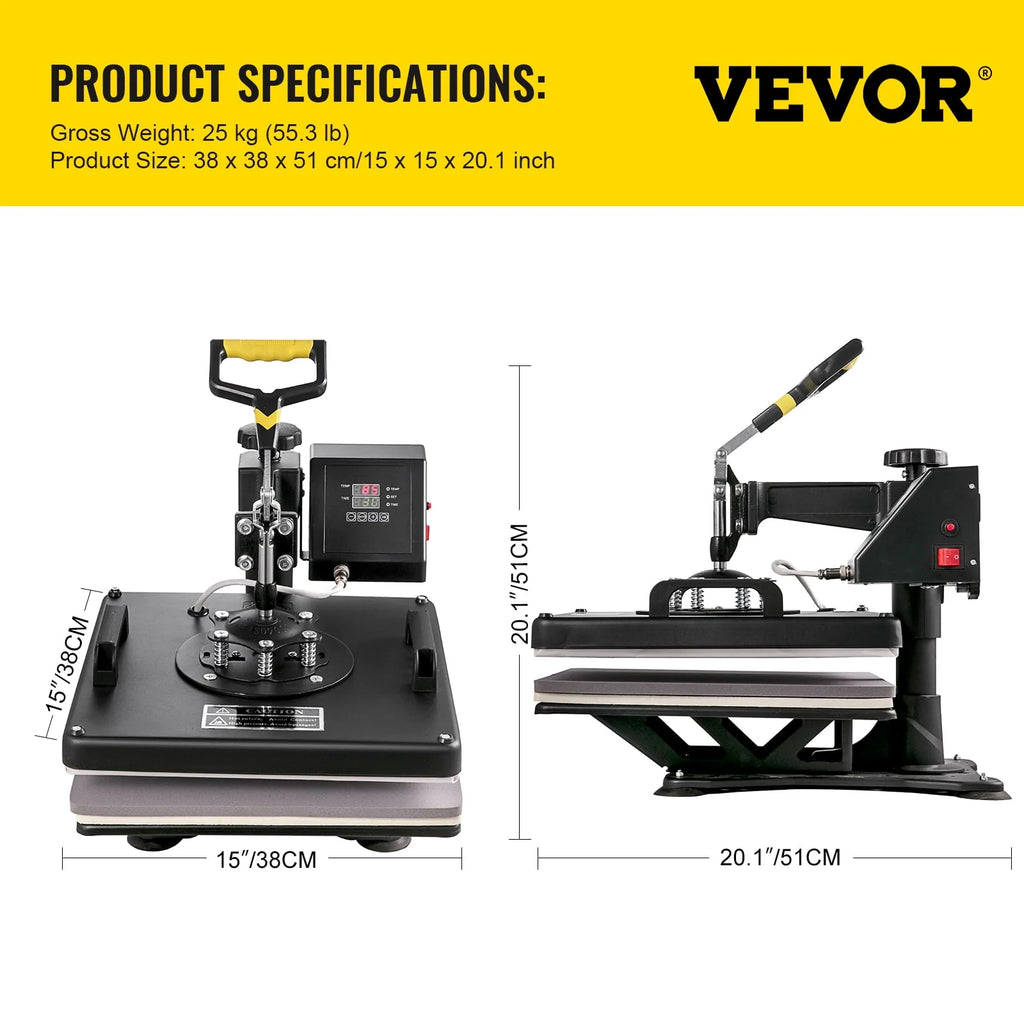 12 x 15 inch 5 in 1 Heat Press Machine M8039
