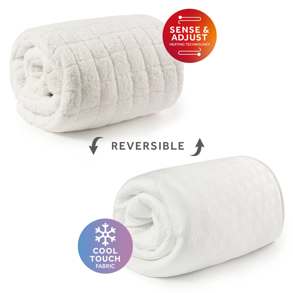 2-in-1 Reversible Heated and Cooling Mattress Pad Queen Size J78011