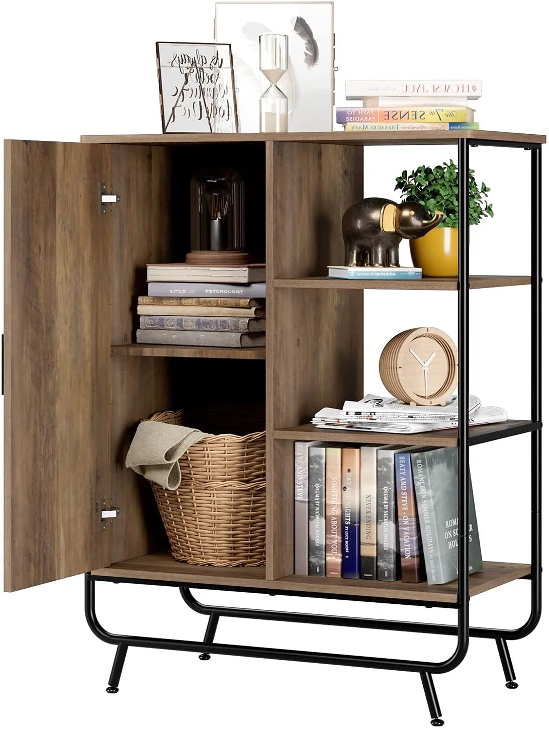 Metal Framed Bookcase with 3 Open Shelves U843