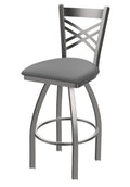 Swivel Bar Stool with Stainless Finish and Folkstone Grey Seat B899166