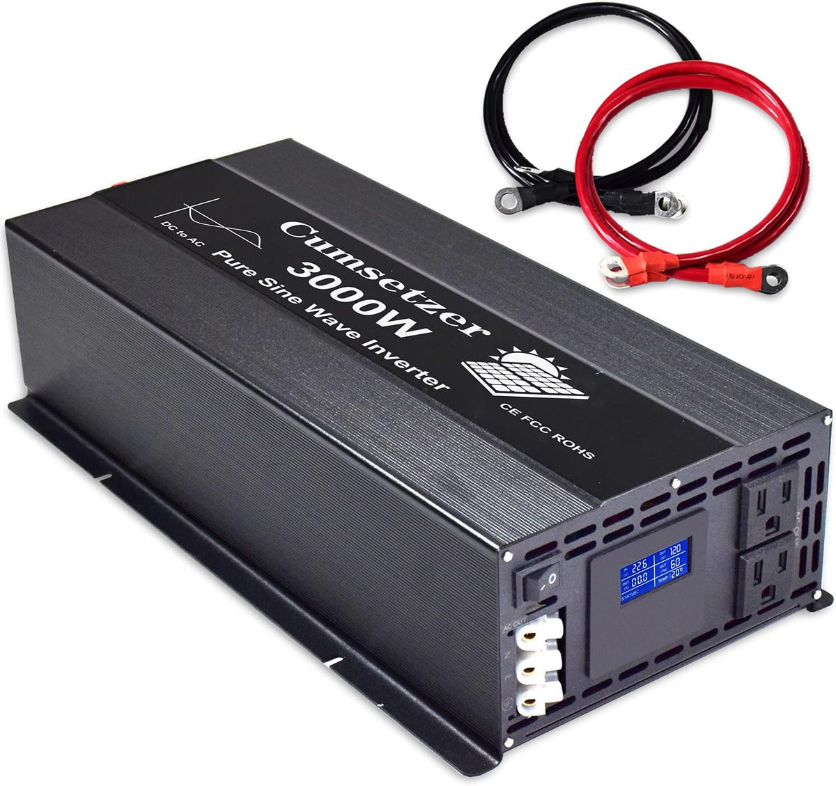 3000w 24v Pure Sine Wave Power Inverter with Dual US Outlet and LCD Display Y257811