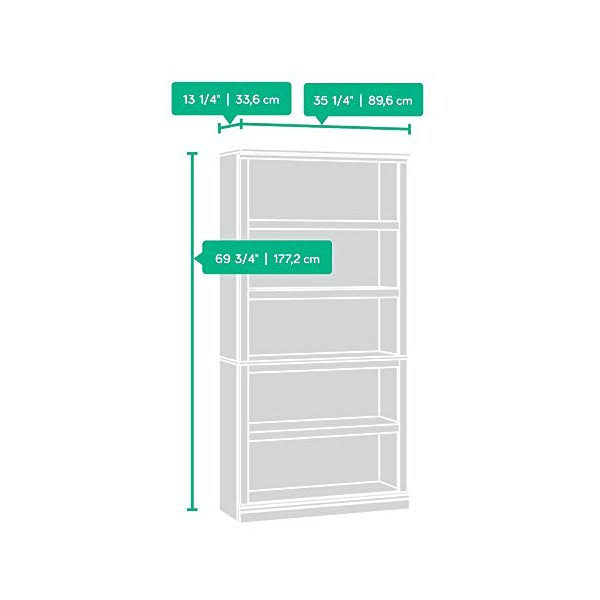5-Shelf Bookcase, Jamocha Wood Finish A9889