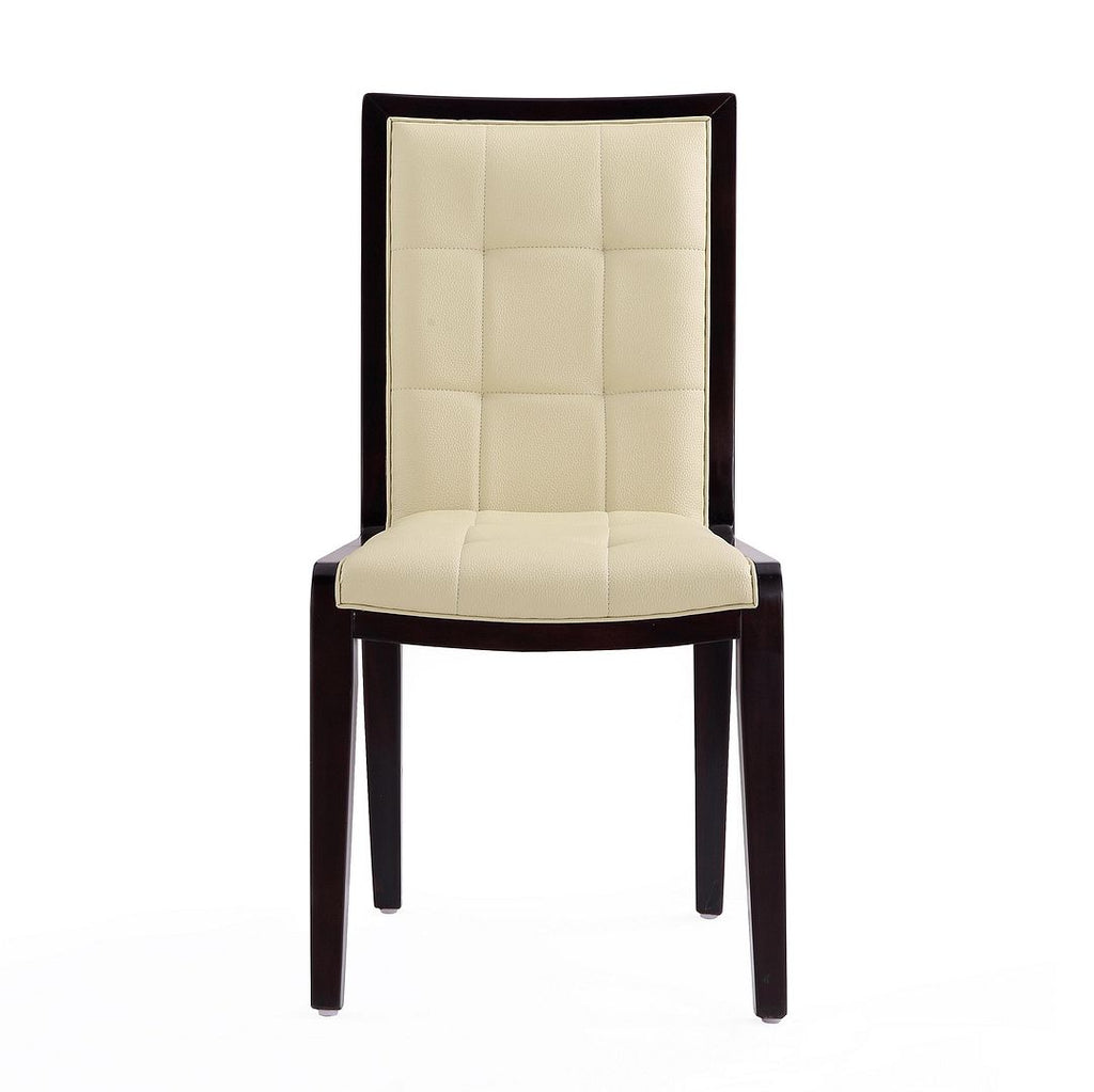 Cream Faux Leather Dining Chair (Set of 2) W552