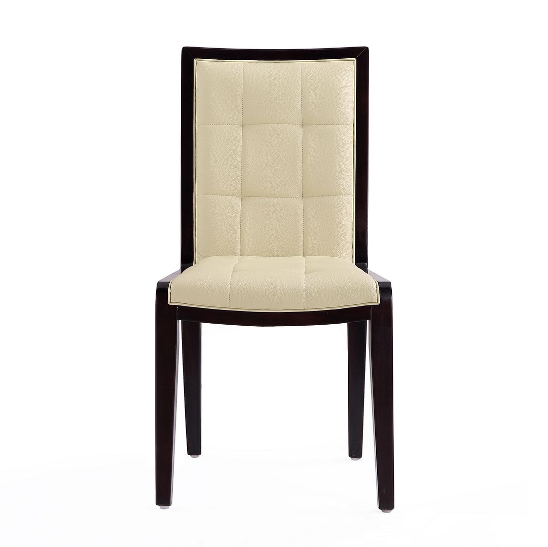 Cream Faux Leather Dining Chair (Set of 2) W552