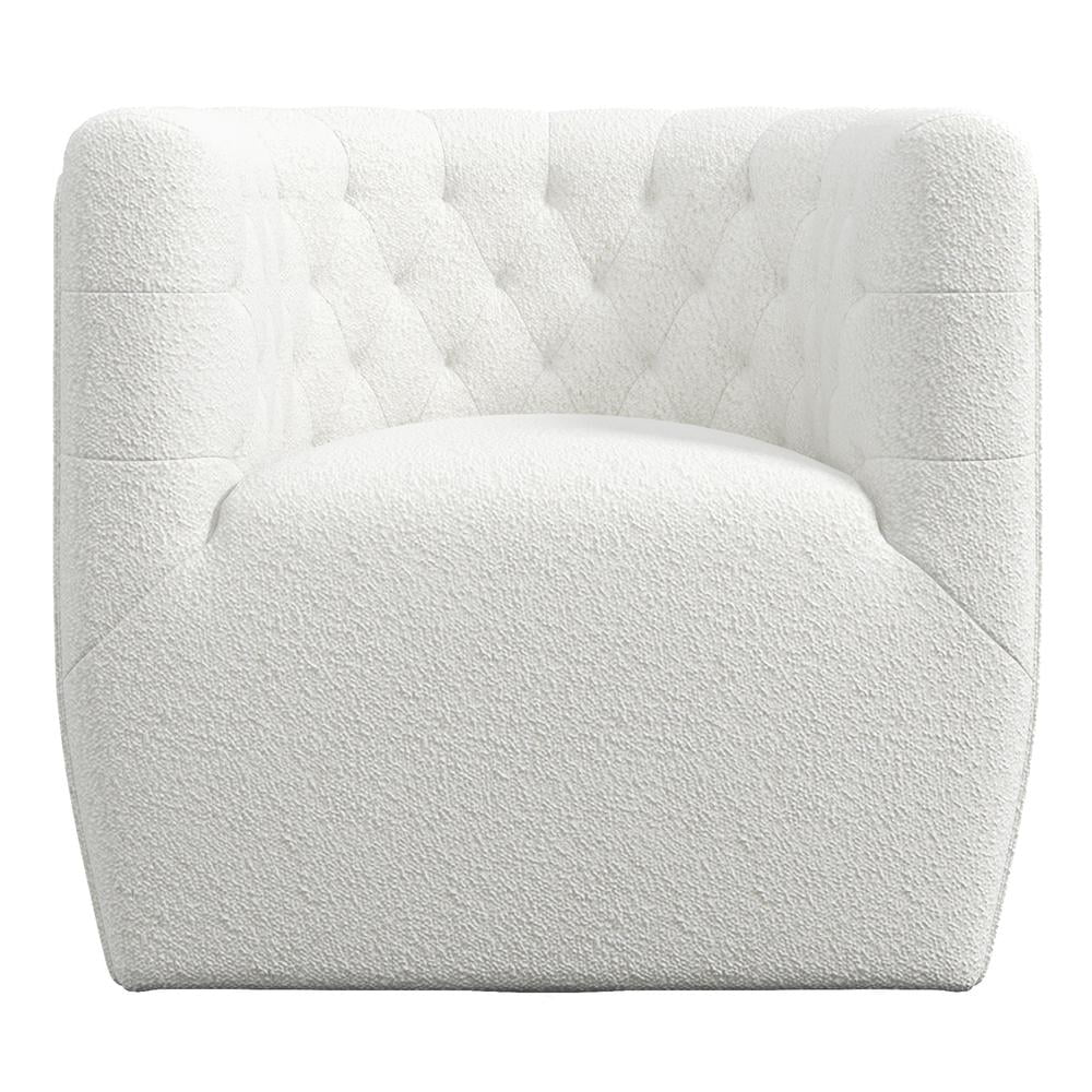 Cream Boucle Fabric Swivel Chair A8619