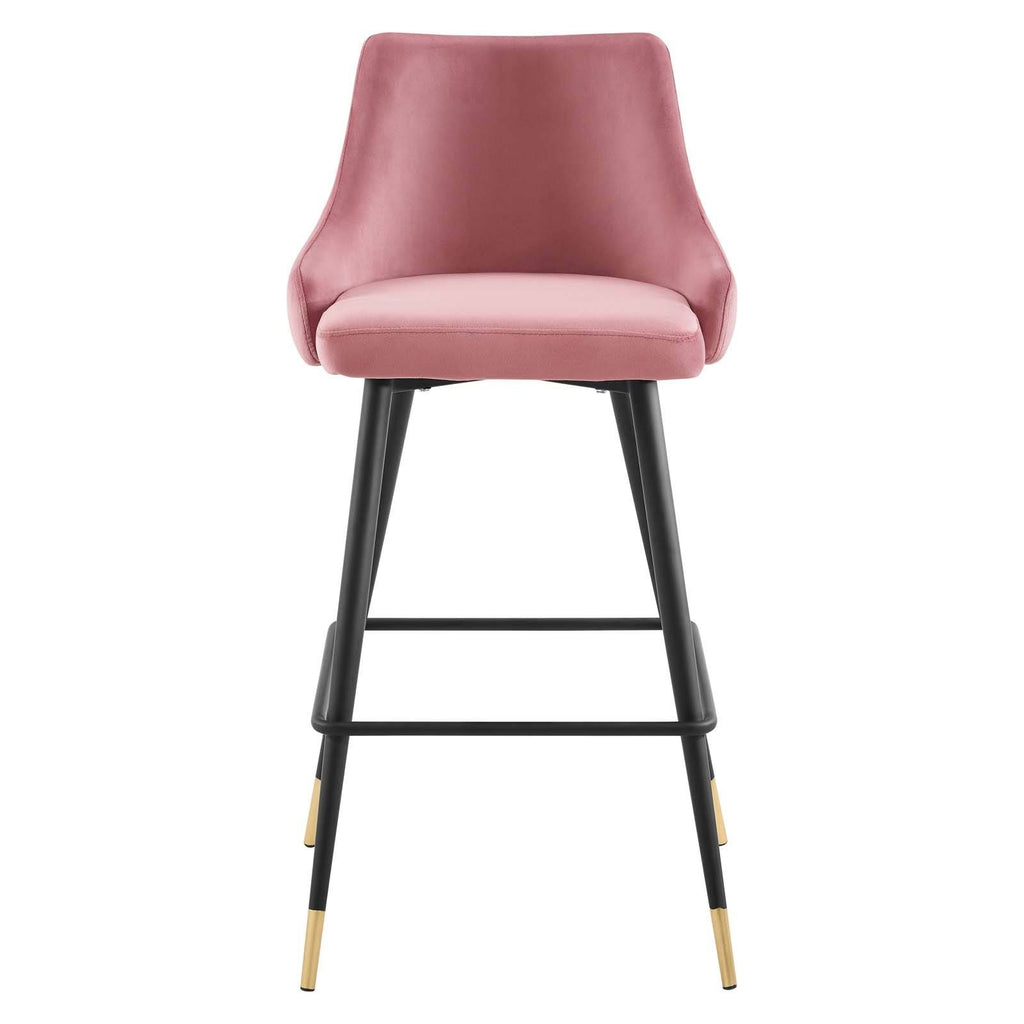 White Performance Velvet Bar Stool M8000