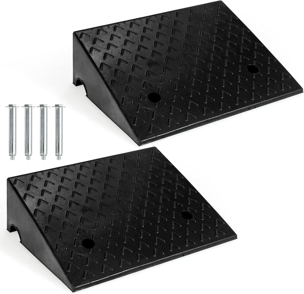Rubber Curb Ramps, 6 H x 19 W, Pack of 2 N630