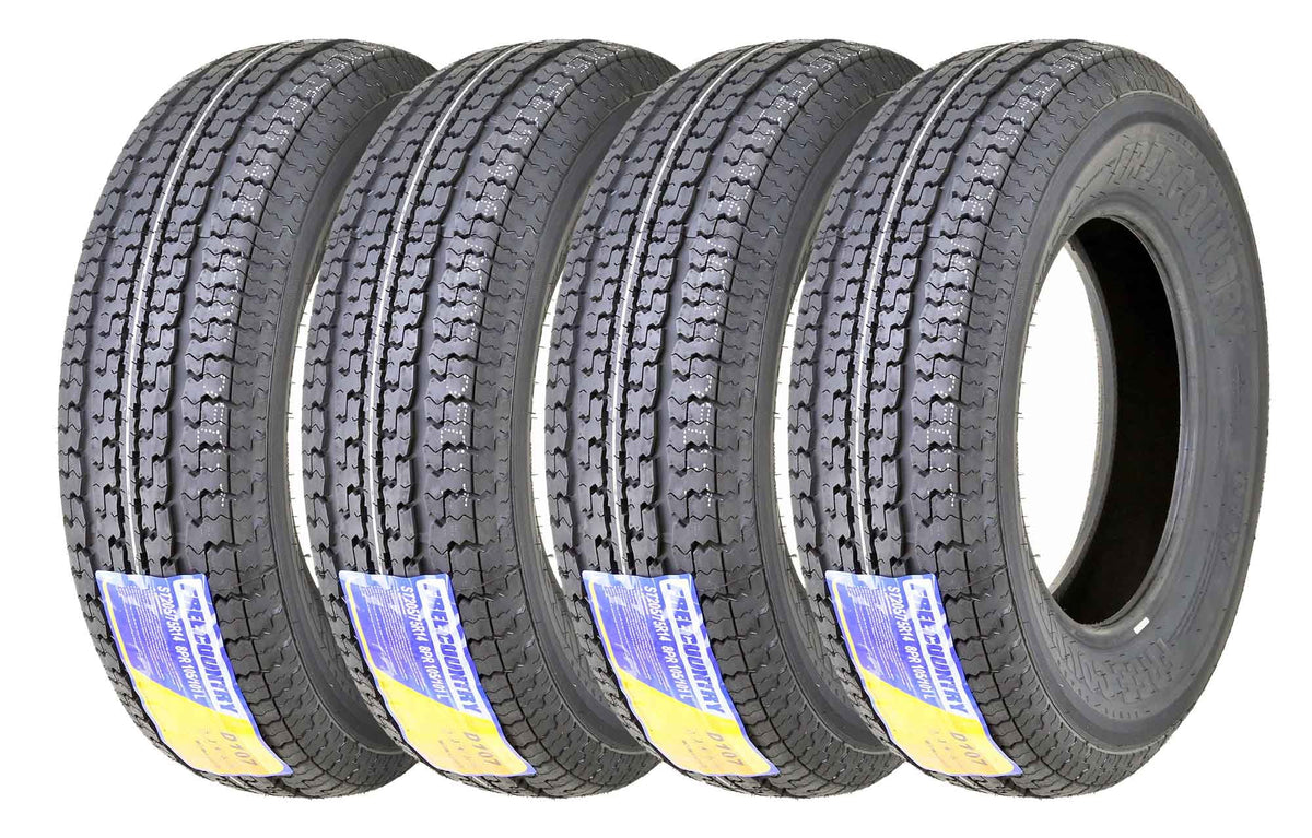 Set of 4 Steel Belted Radial Trailer Tires A113