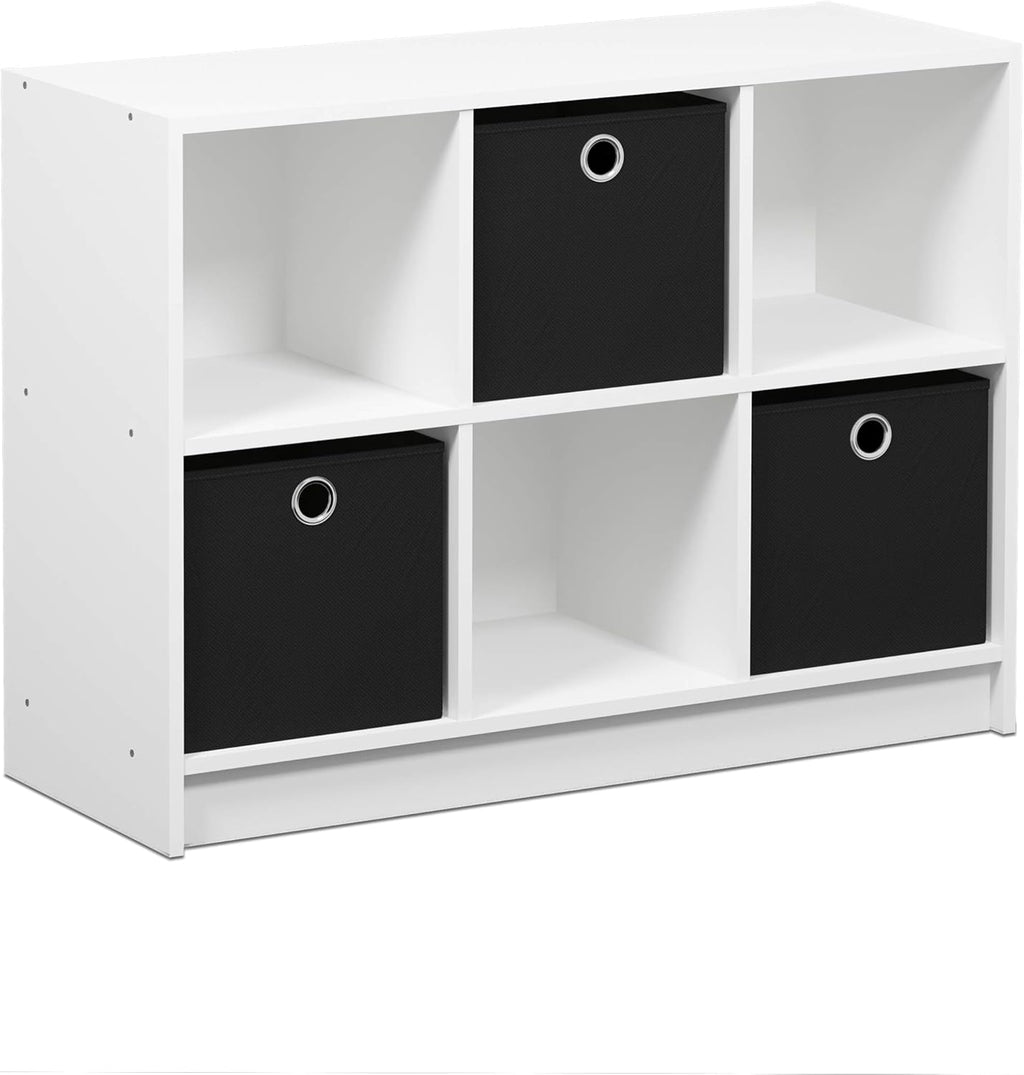White/Light Blue Bookcase Storage Shelves U30272