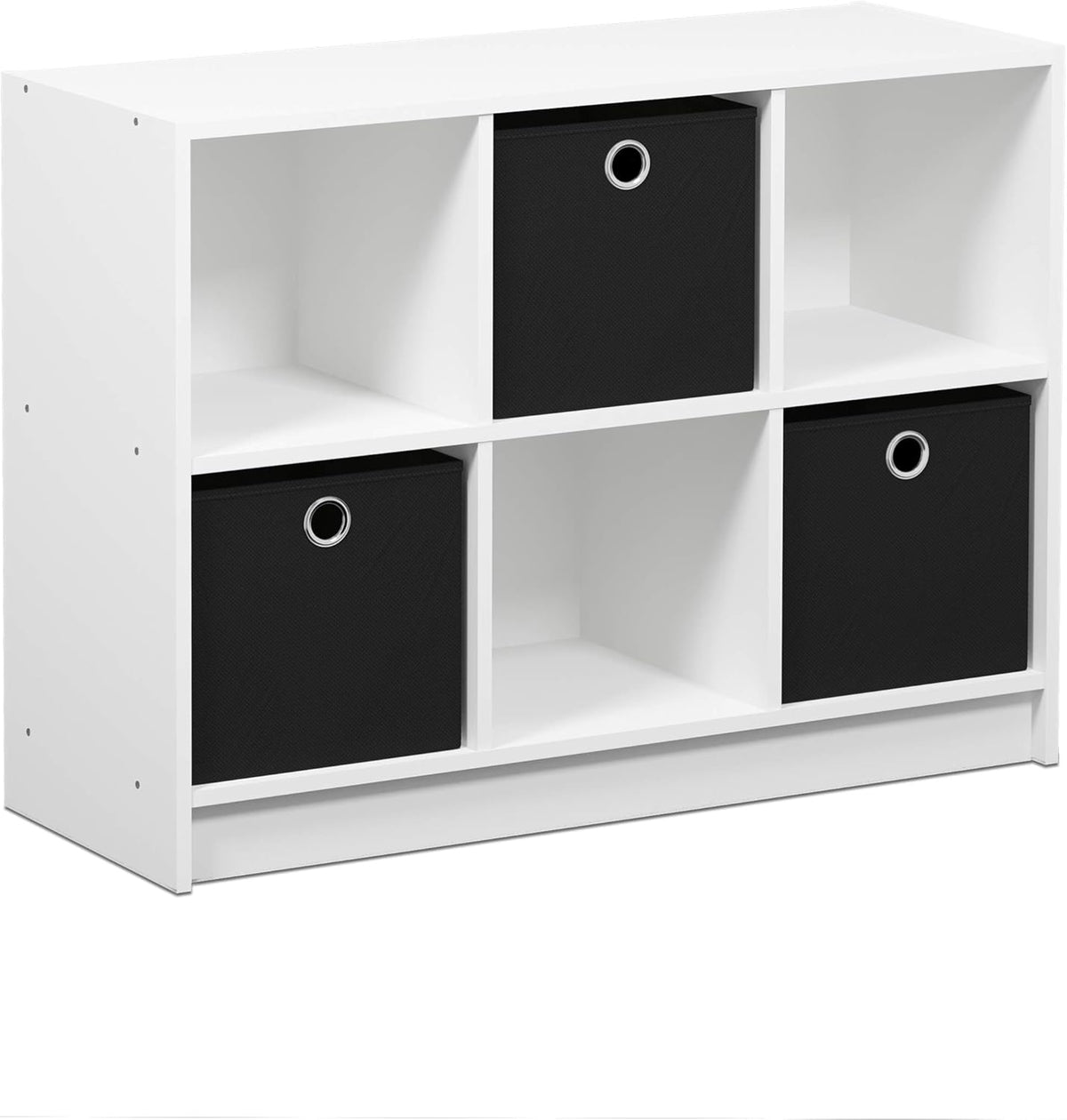 White/Light Blue Bookcase Storage Shelves U30272