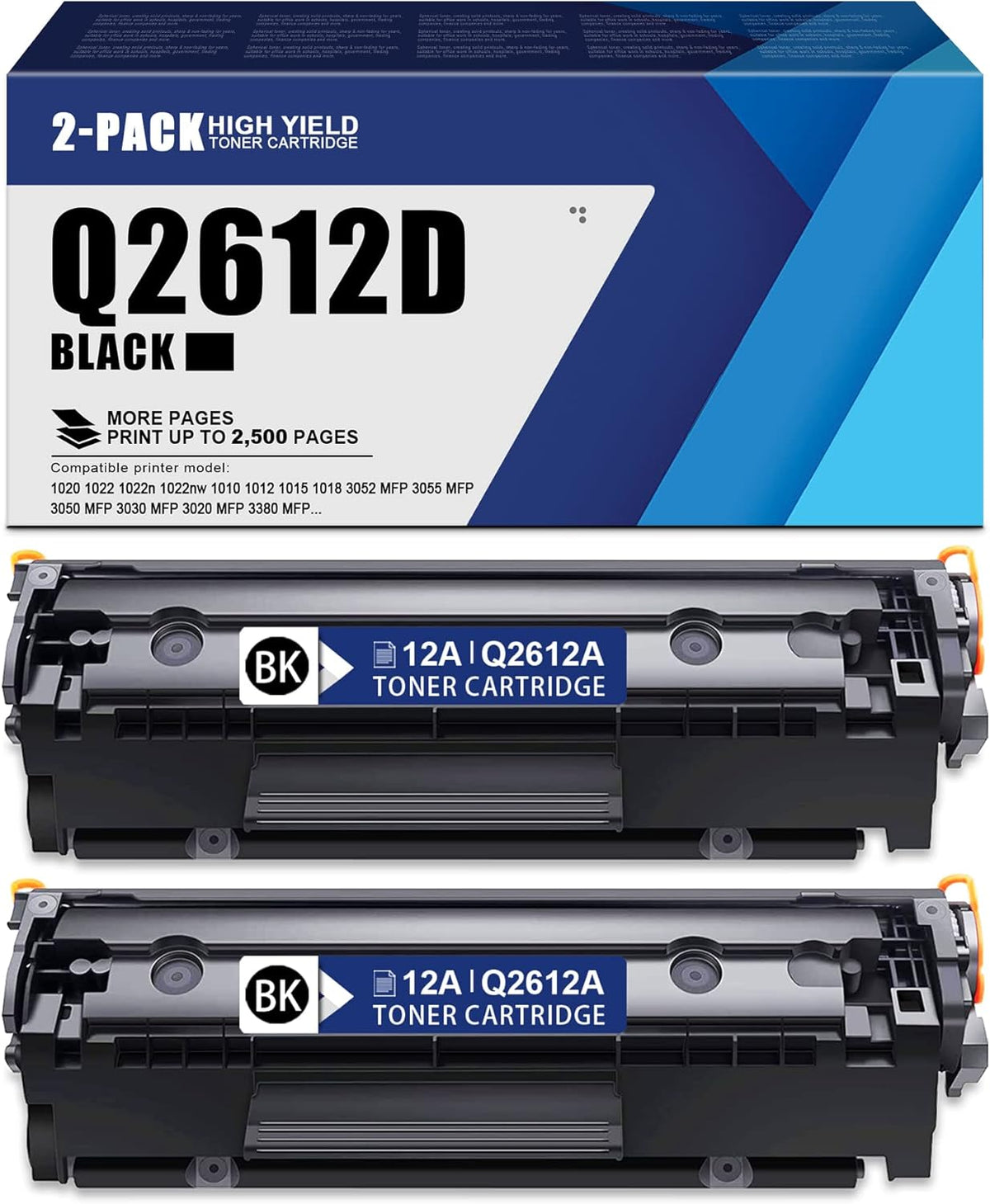 (2 Pack, Black) 12A Q2612D Toner Cartridge T462
