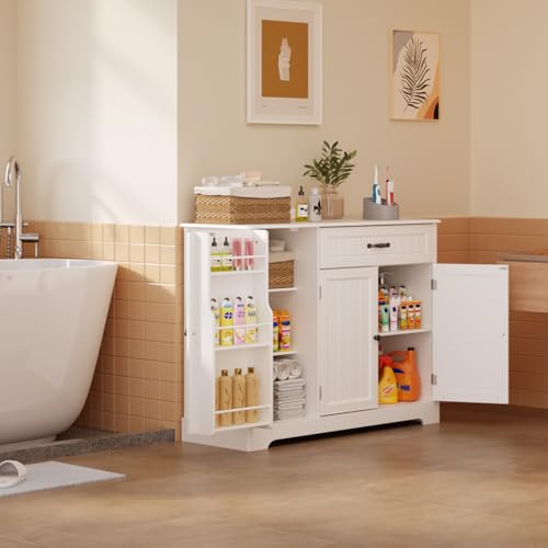 Kitchen Sideboard Buffet Cabinet with Drawer and Shelves R65757