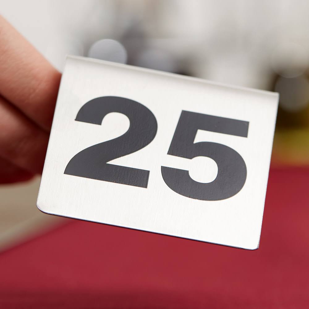 Stainless Steel Number Tents 1-25 P199