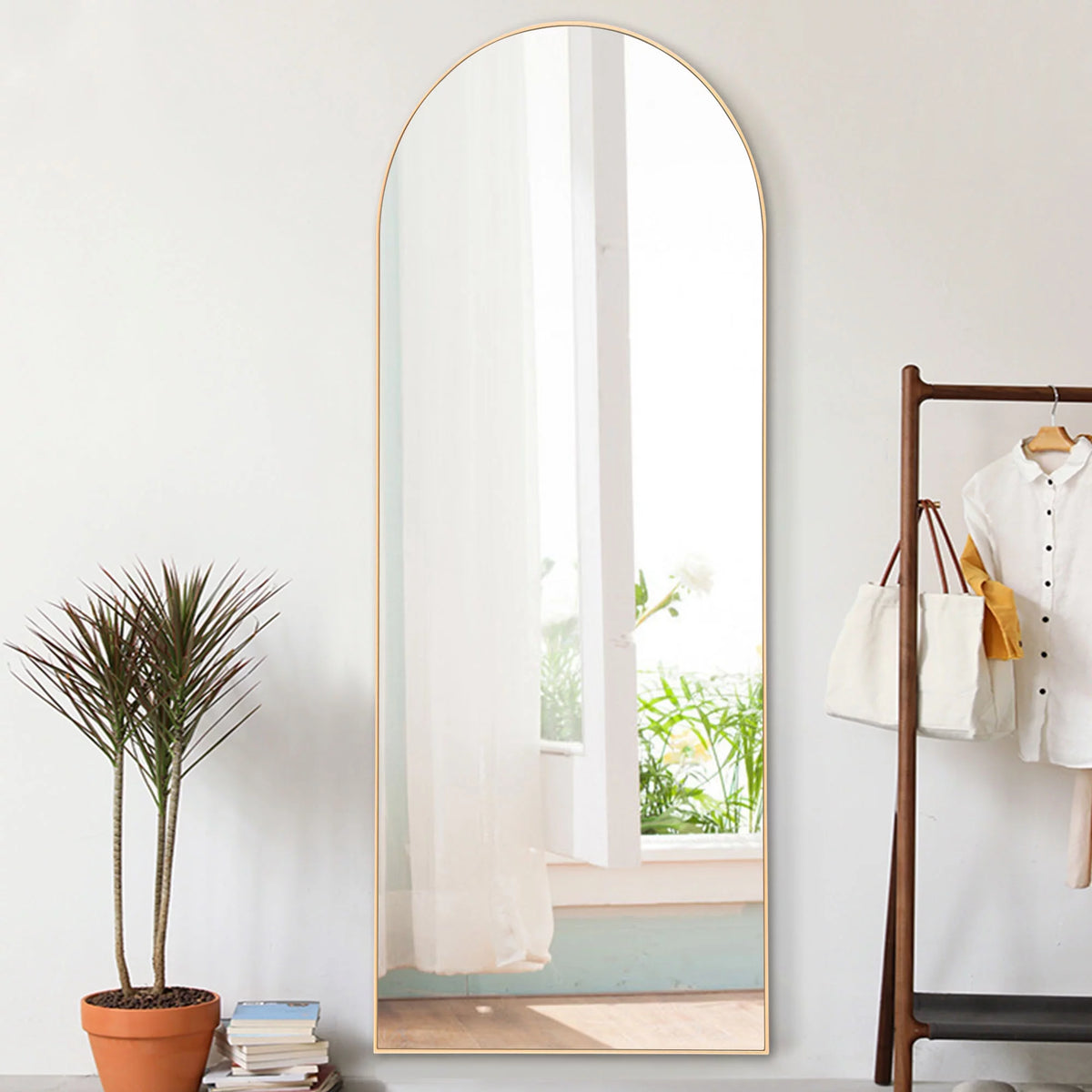 Gold Modern Floor Mirror H580946