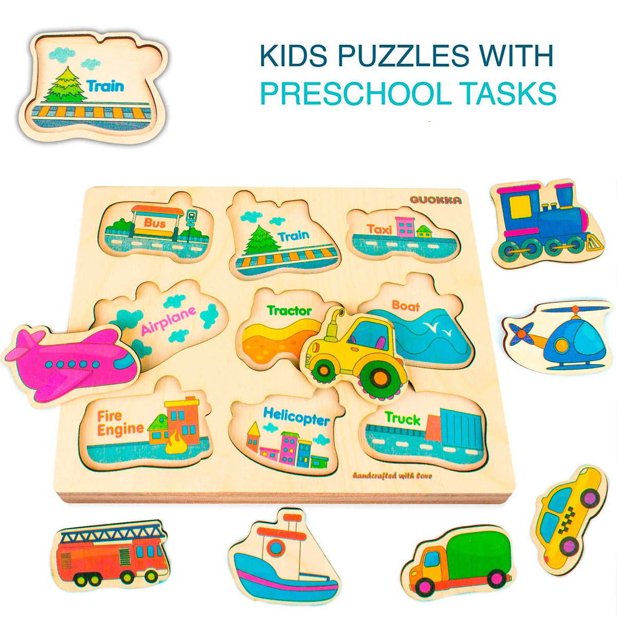 6 Pcs Wooden Puzzles for Toddlers H453