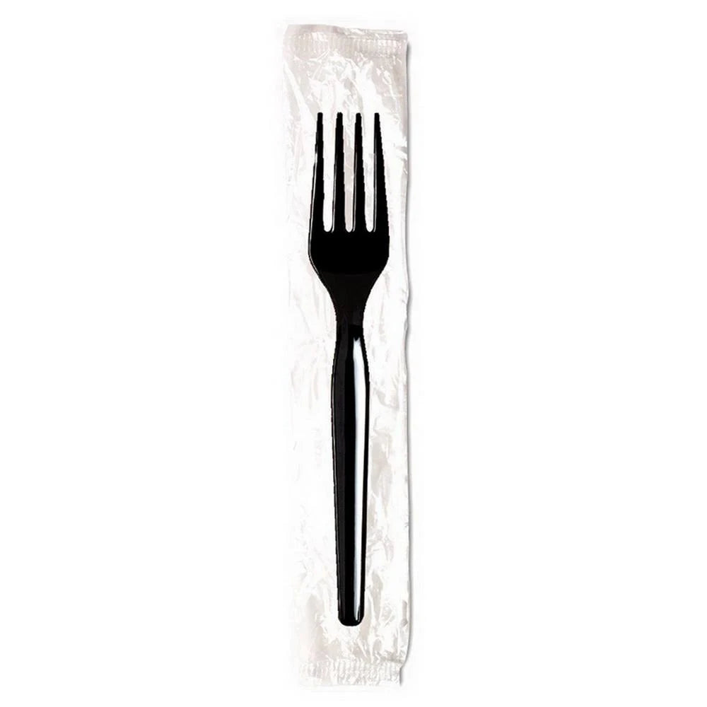 Polystyrene Fork, Medium-Weight, Black, 1000/Carton D3366