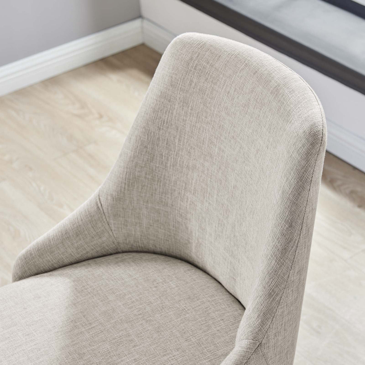 Black Beige Fabric Swivel Chair H236