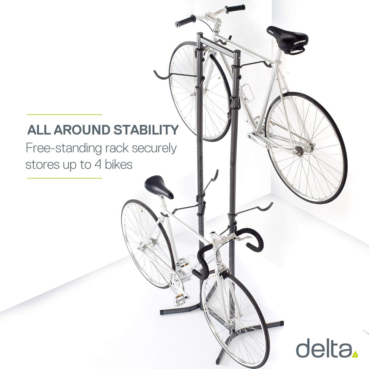 4 Bike Storage Rack, Freestanding Wall Bike Rack, Holds Up to 160 lbs Y292