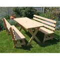 Cedar Cross Legged Picnic Table with 4 ft. Backed Benches J99728