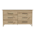Light Oak & White Four Drawer Double Dresser F158862