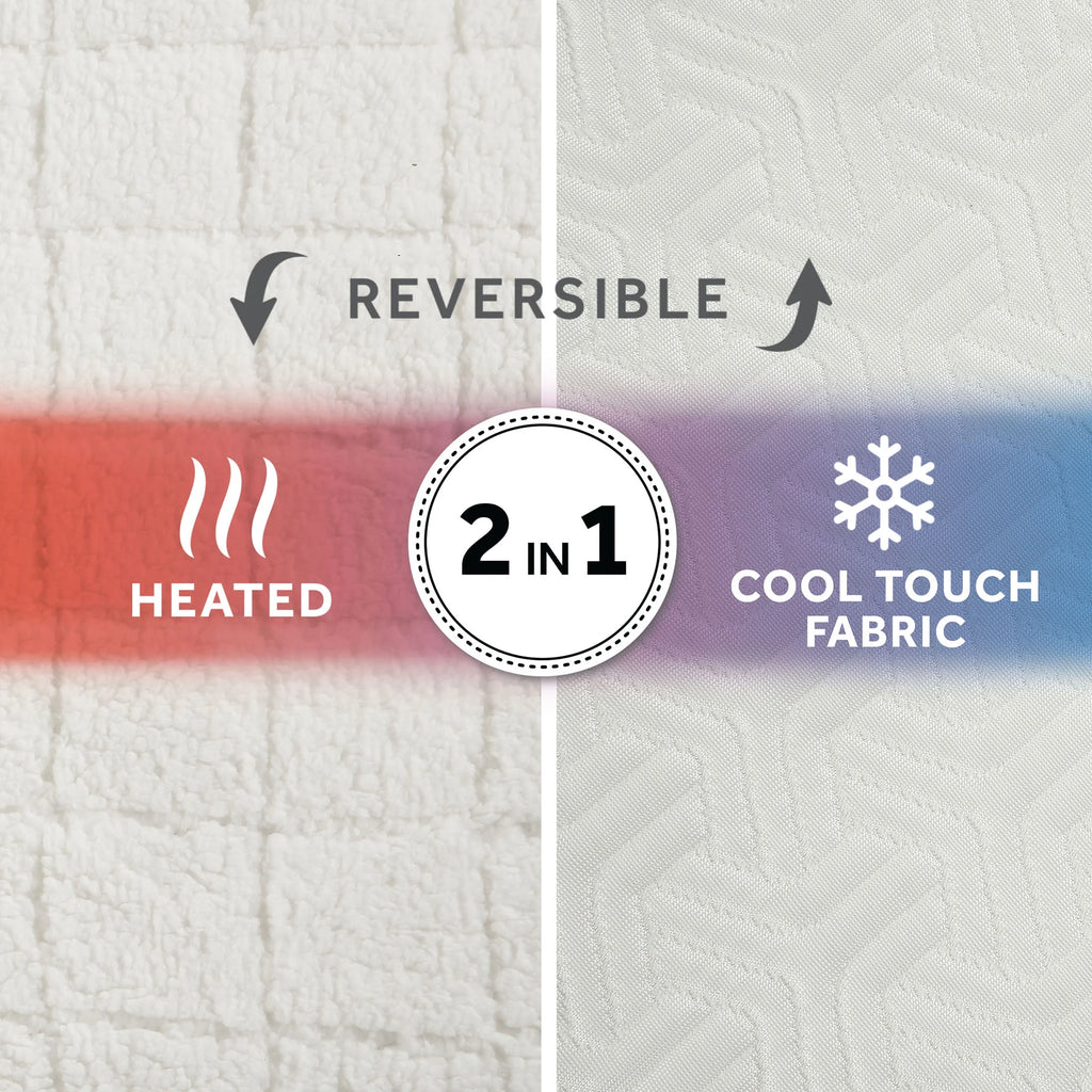 2-in-1 Reversible Heated and Cooling Mattress Pad Queen Size J78011