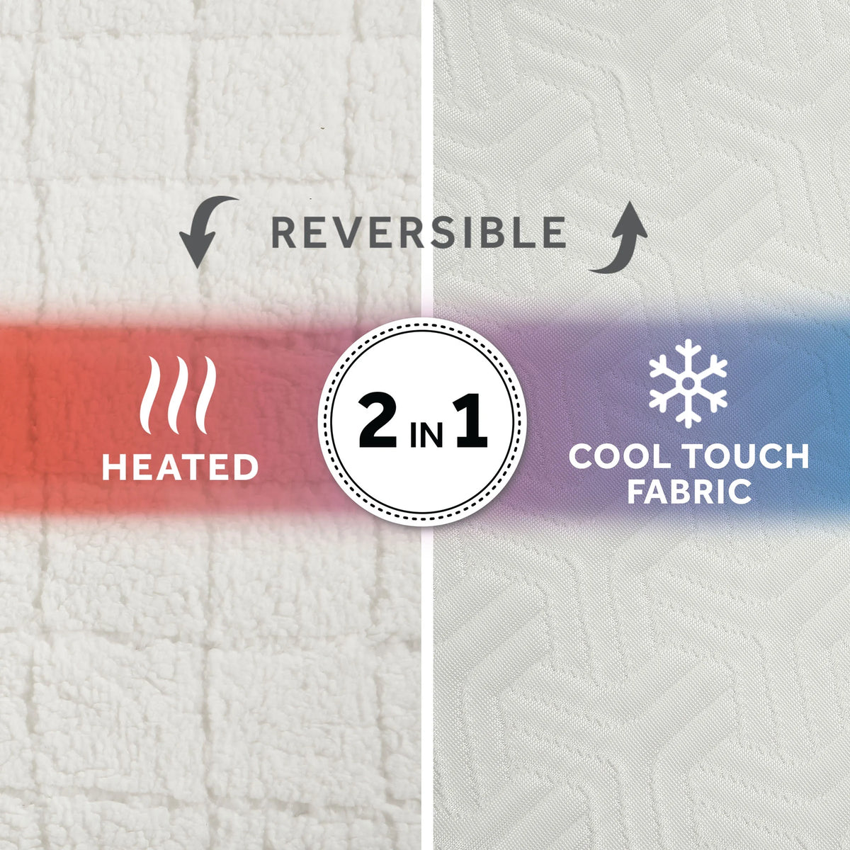 2-in-1 Reversible Heated and Cooling Mattress Pad Queen Size J78011