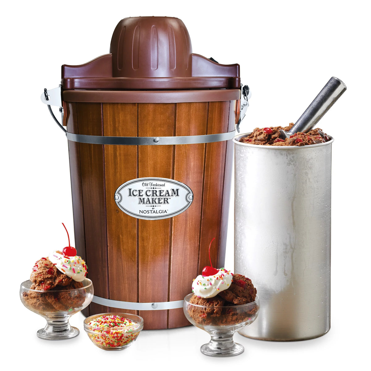 6-Quart Wood Bucket Ice Cream Maker X90401