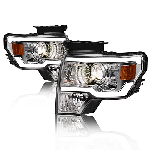 Black Projector Headlights with LED Bar O411238