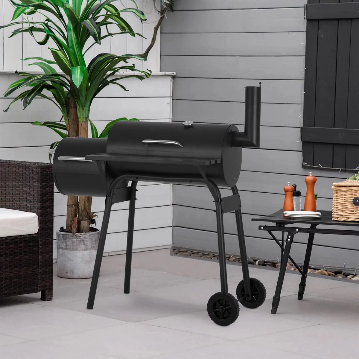 Charcoal Grills Outdoor BBQ Grill Portable Grill Offset Smoker K635679