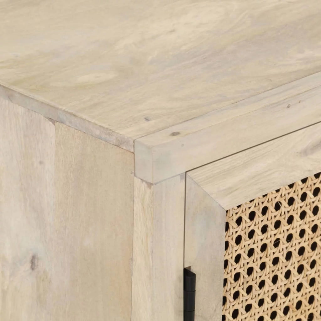 Solid Mango Wood and Natural Cane Sideboard L97305