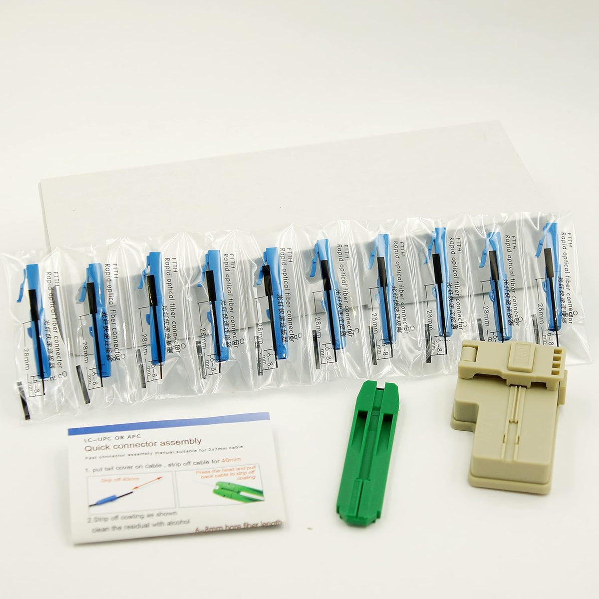 100pcs Fiber Optic Quick Connector with Matched Tools I8983