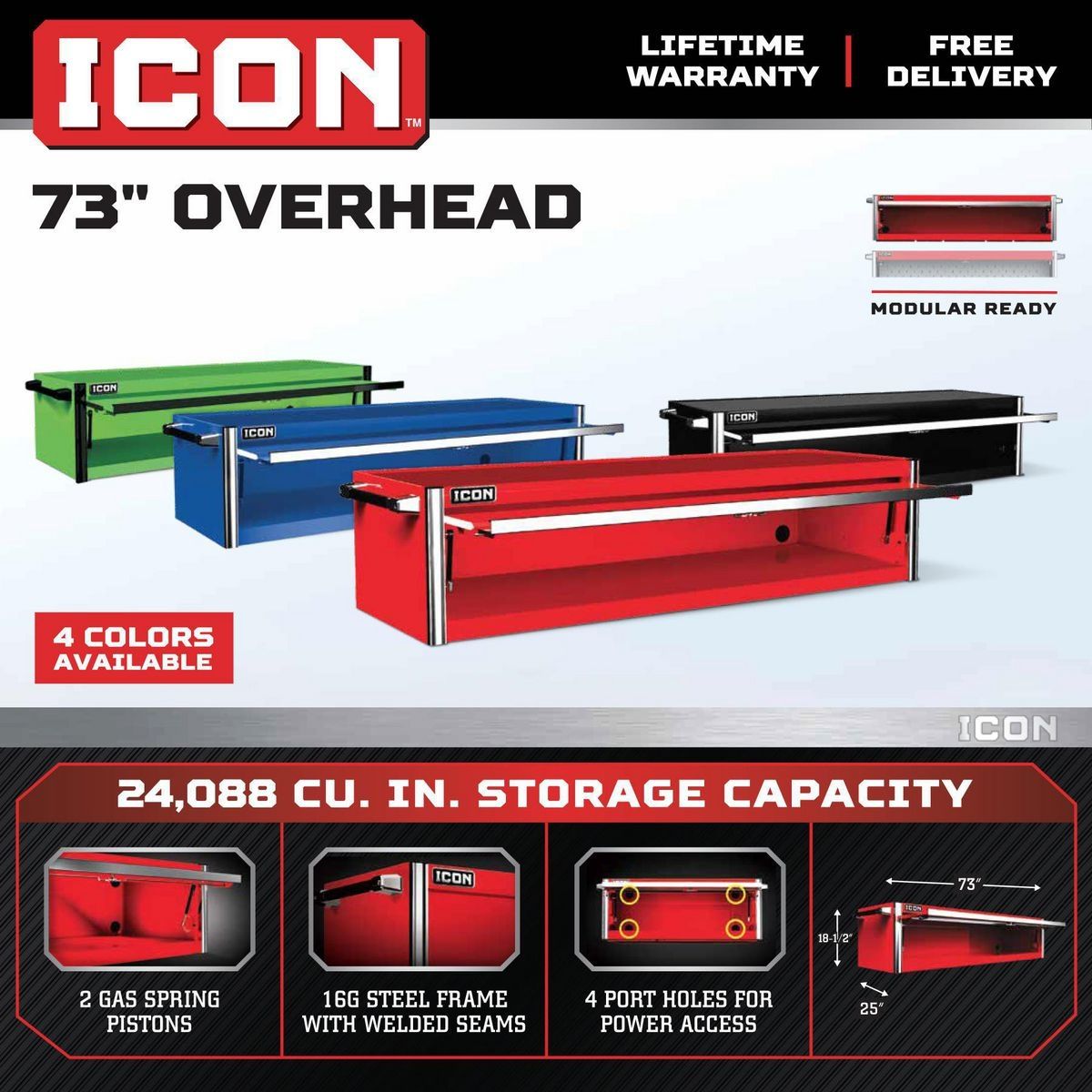 73 in. Overhead Cab W260