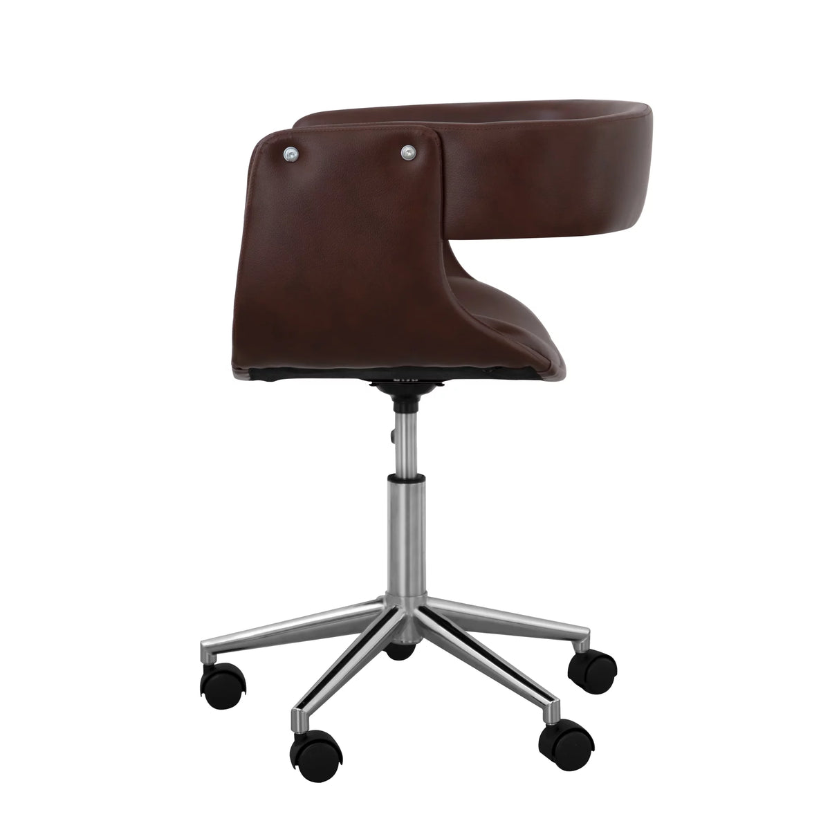 Brown PU Leather Office Chair with Swivel Base T8595