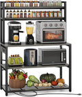 39.4 Inch Wide 5 Tiers Bakers Rack with 3 Power Outlets K880536