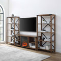 Metal Accent Wall with 60" Fireplace Console D528228