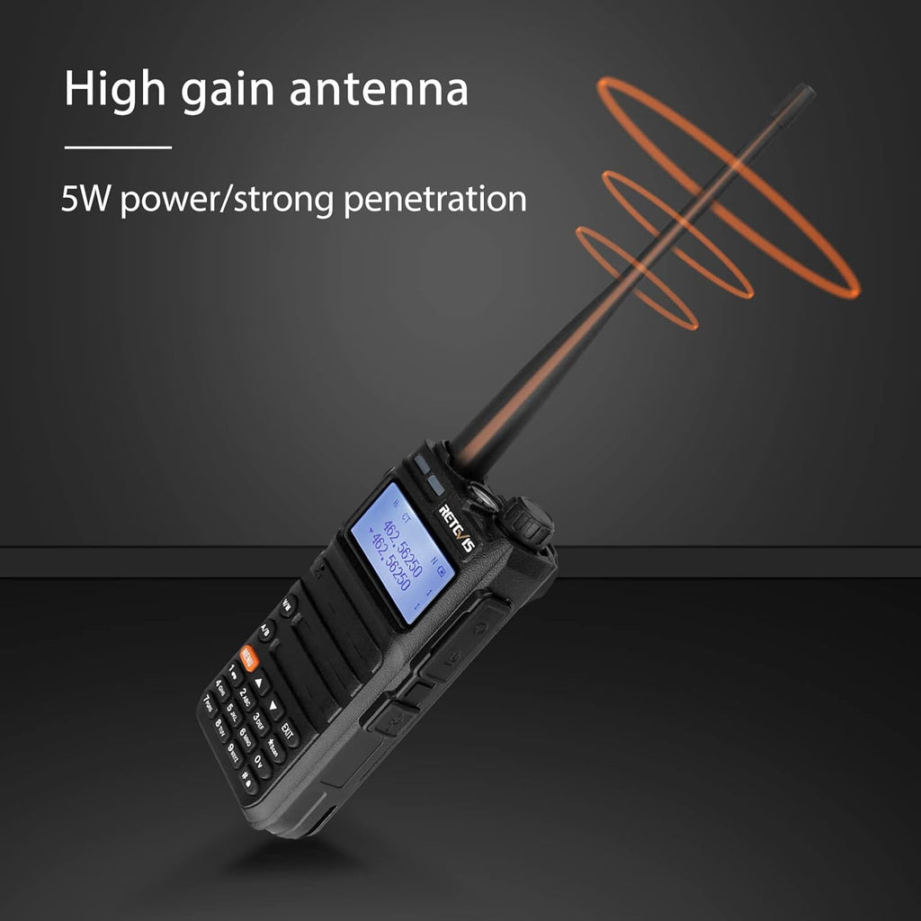 5W GMRS Radio Handheld Two Way Radio Walkie Talkies with Speak Mic, NOAA, USB-C (2 Pack) V55765