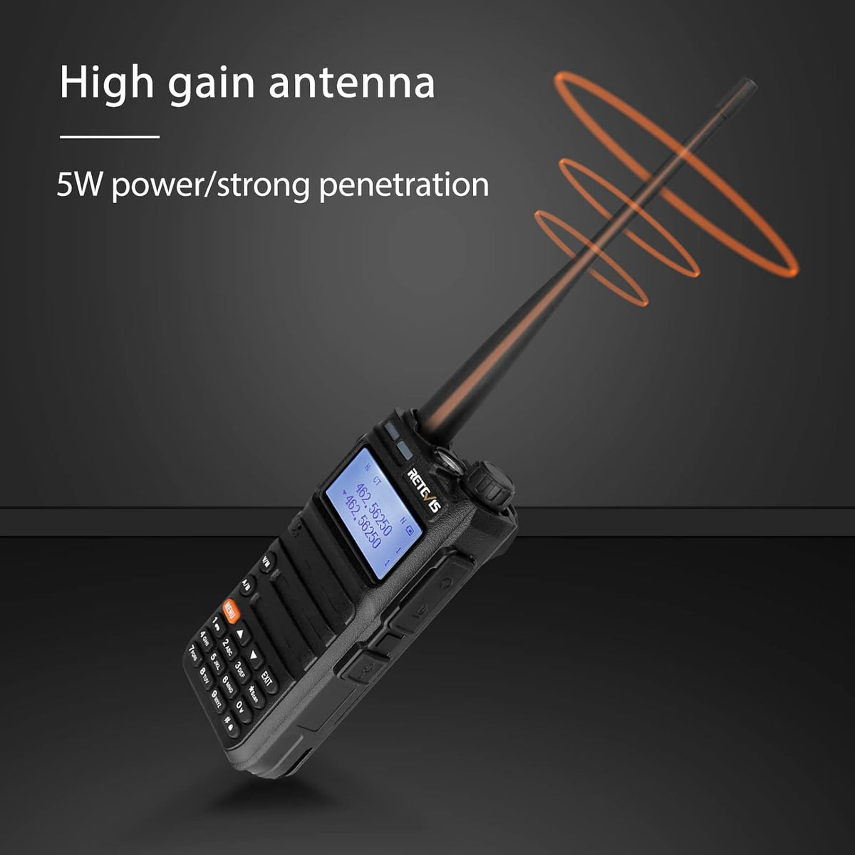 5W GMRS Radio Handheld Two Way Radio Walkie Talkies with Speak Mic, NOAA, USB-C (2 Pack) V55765