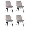 Faux Leather Armless Dining Chair Set of 4 O915