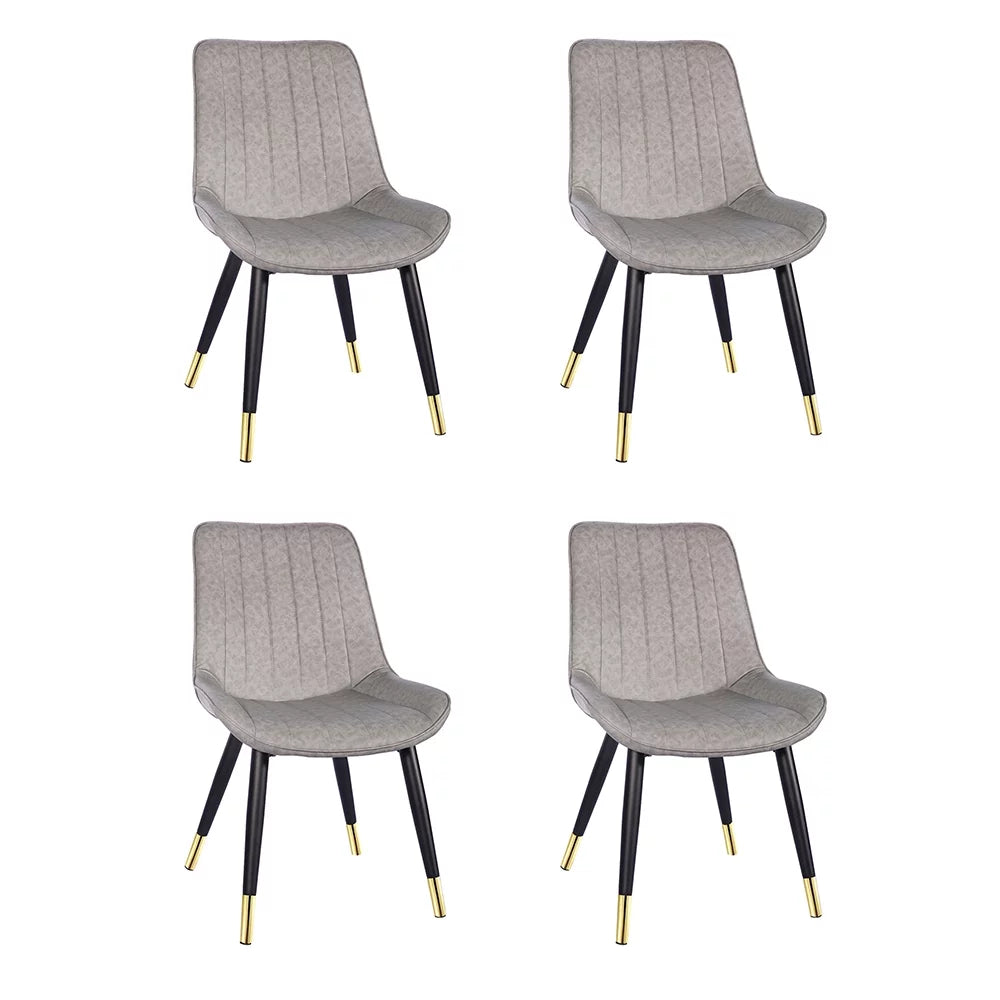 Faux Leather Armless Dining Chair Set of 4 O915