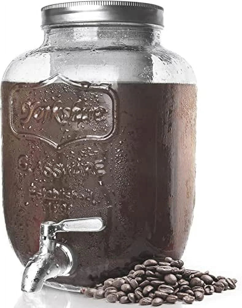 1 Gallon Cold Brew Coffee Maker with Glass Carafe and Stainless Steel Filter N975