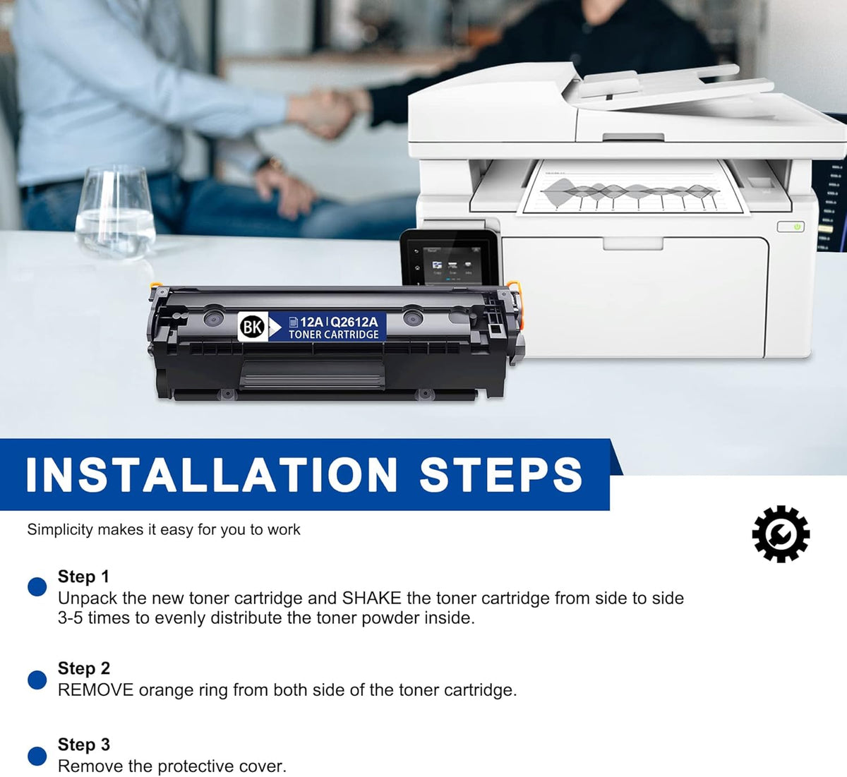 (2 Pack, Black) 12A Q2612D Toner Cartridge T462