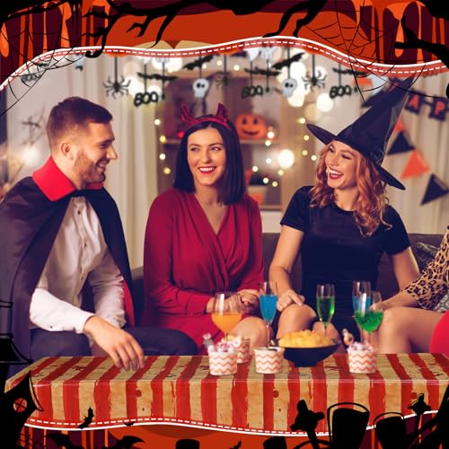 200 FT Red and White Striped Tablecloth Roll H19060