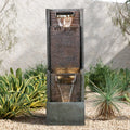 39.3” H Modern Floor-Standing Waterfall Fountain with Led Lights Q200