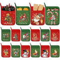 12 Pcs Christmas Pot Holders with Pocket Red and Green Heat Resistant Oven Mitts Z382378