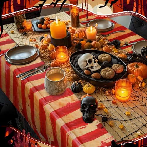 200 FT Red and White Striped Tablecloth Roll H19060