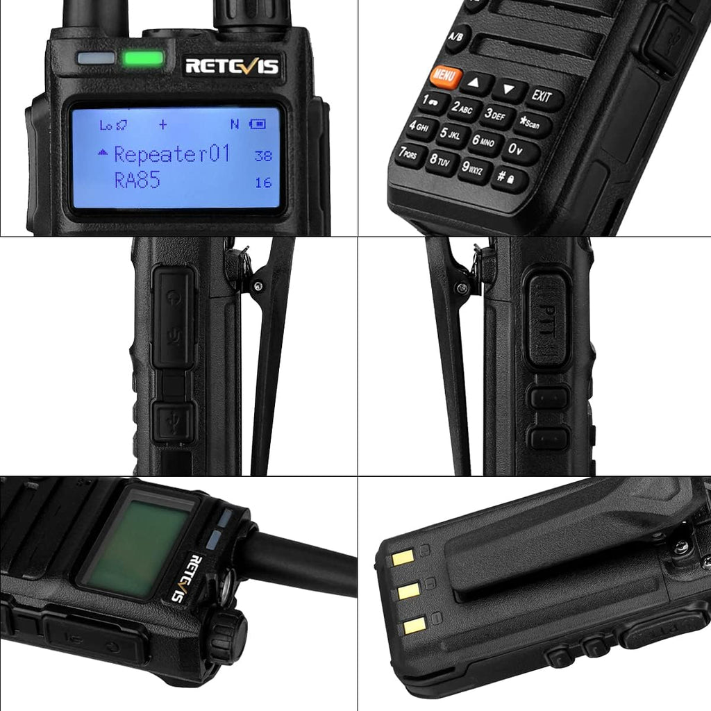 5W GMRS Radio Handheld Two Way Radio Walkie Talkies with Speak Mic, NOAA, USB-C (2 Pack) V55765